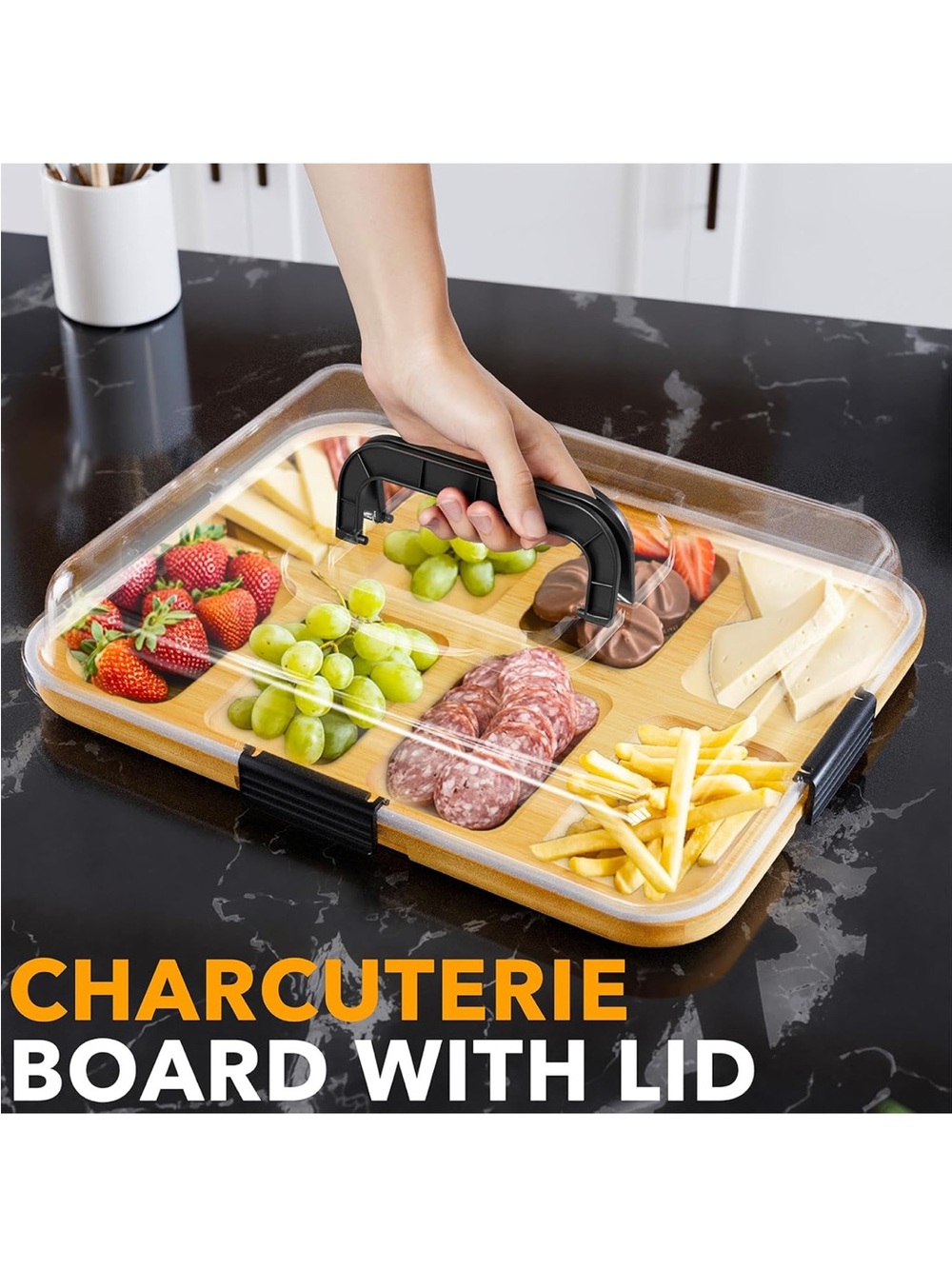 *New in box* travel charcuterie board with lid